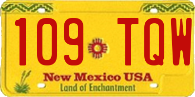 NM license plate 109TQW