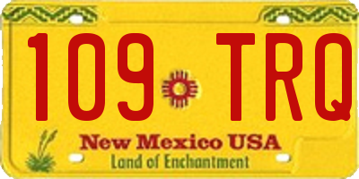 NM license plate 109TRQ