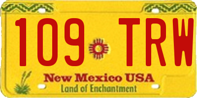 NM license plate 109TRW