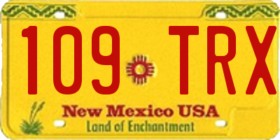 NM license plate 109TRX