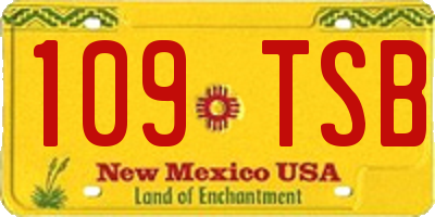 NM license plate 109TSB