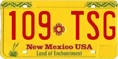 NM license plate 109TSG