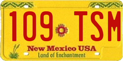 NM license plate 109TSM