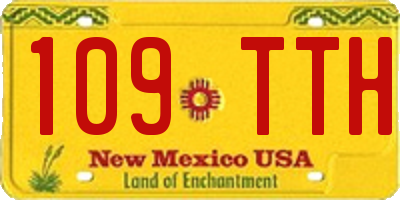 NM license plate 109TTH