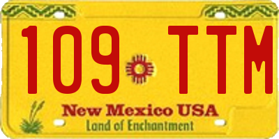 NM license plate 109TTM