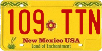 NM license plate 109TTN