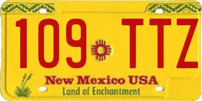 NM license plate 109TTZ