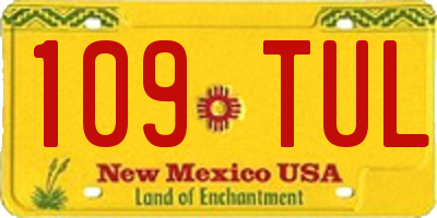 NM license plate 109TUL
