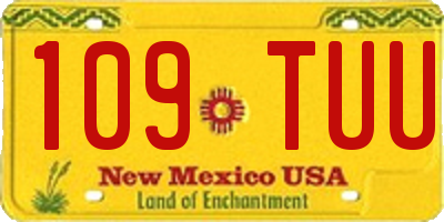 NM license plate 109TUU