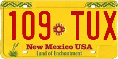 NM license plate 109TUX