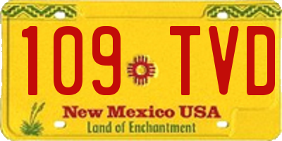 NM license plate 109TVD