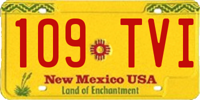 NM license plate 109TVI