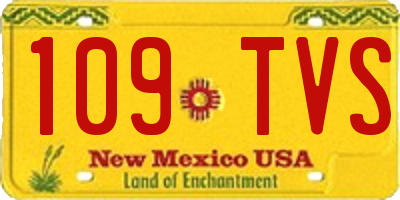 NM license plate 109TVS