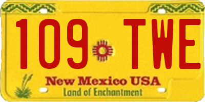 NM license plate 109TWE