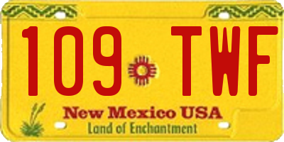 NM license plate 109TWF