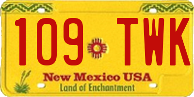 NM license plate 109TWK