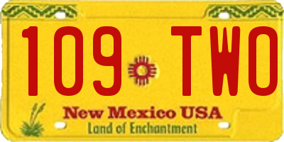 NM license plate 109TWO