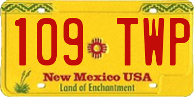 NM license plate 109TWP