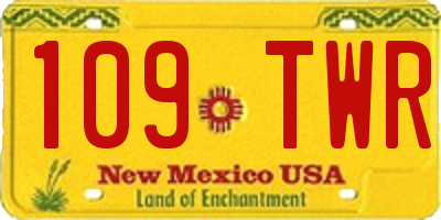 NM license plate 109TWR