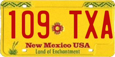 NM license plate 109TXA