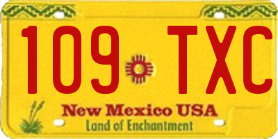 NM license plate 109TXC