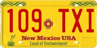 NM license plate 109TXI