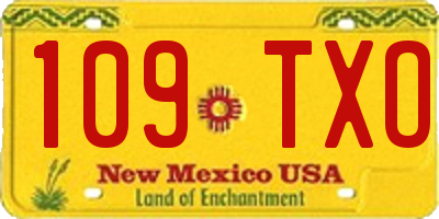 NM license plate 109TXO