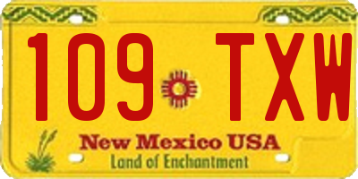 NM license plate 109TXW