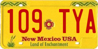 NM license plate 109TYA