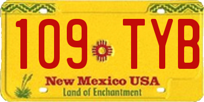 NM license plate 109TYB