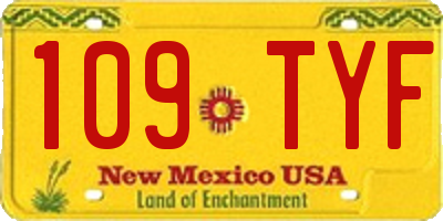 NM license plate 109TYF