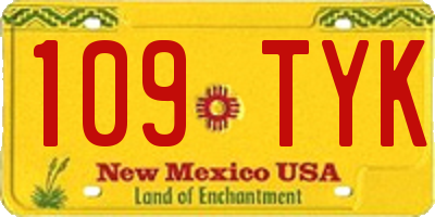 NM license plate 109TYK