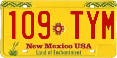 NM license plate 109TYM