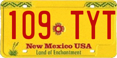 NM license plate 109TYT