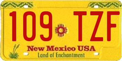 NM license plate 109TZF