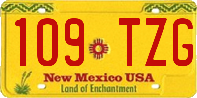 NM license plate 109TZG