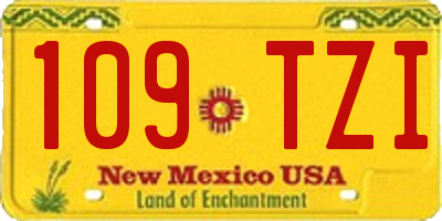 NM license plate 109TZI