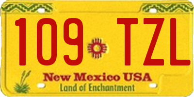 NM license plate 109TZL