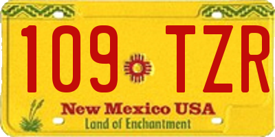 NM license plate 109TZR