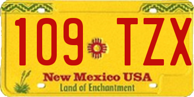 NM license plate 109TZX