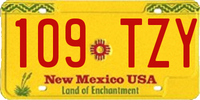 NM license plate 109TZY