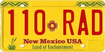 NM license plate 110RAD