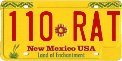 NM license plate 110RAT