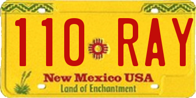 NM license plate 110RAY