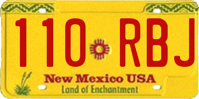 NM license plate 110RBJ