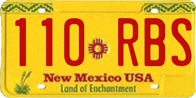 NM license plate 110RBS