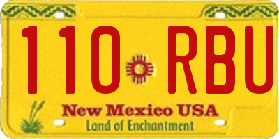NM license plate 110RBU