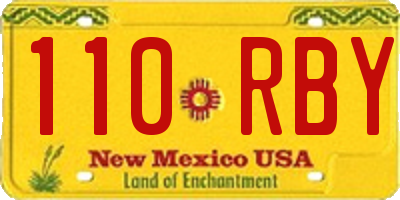 NM license plate 110RBY
