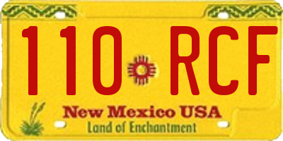 NM license plate 110RCF
