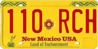 NM license plate 110RCH
